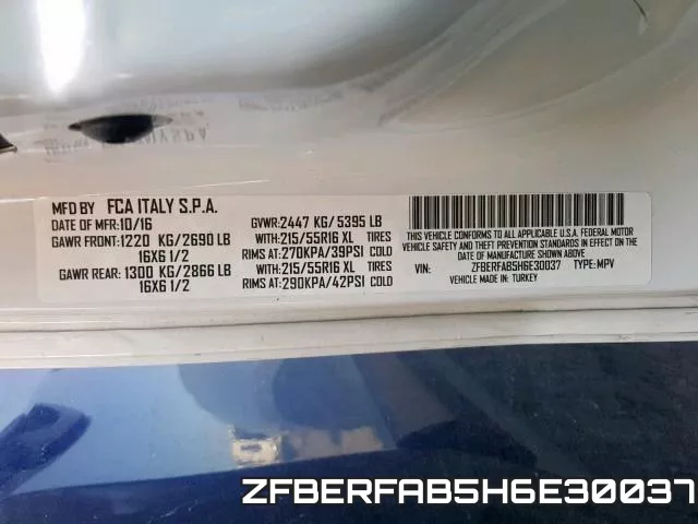 ZFBERFAB5H6E30037 фото 2