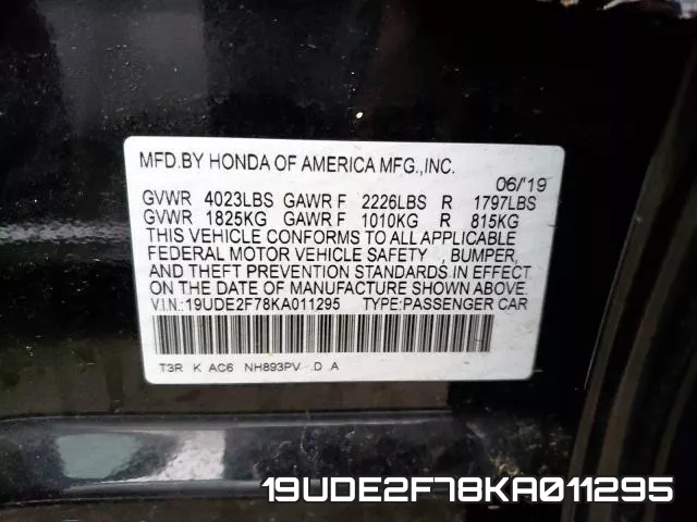 19UDE2F78KA011295 фото 2