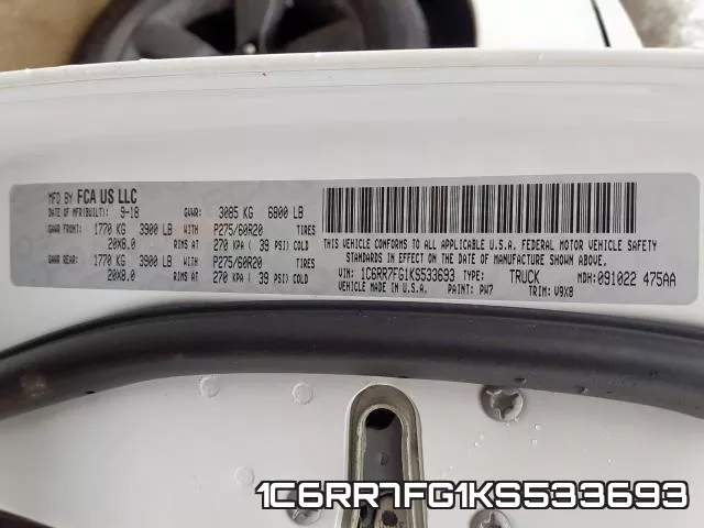 1C6RR7FG1KS533693 фото 2