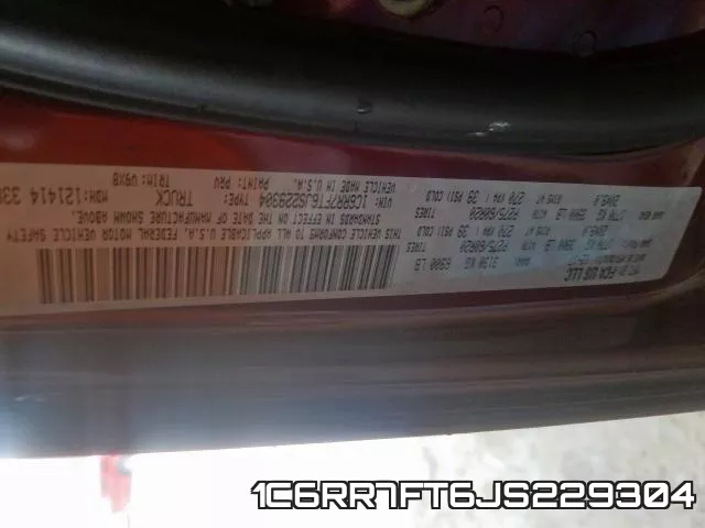 1C6RR7FT6JS229304 фото 2