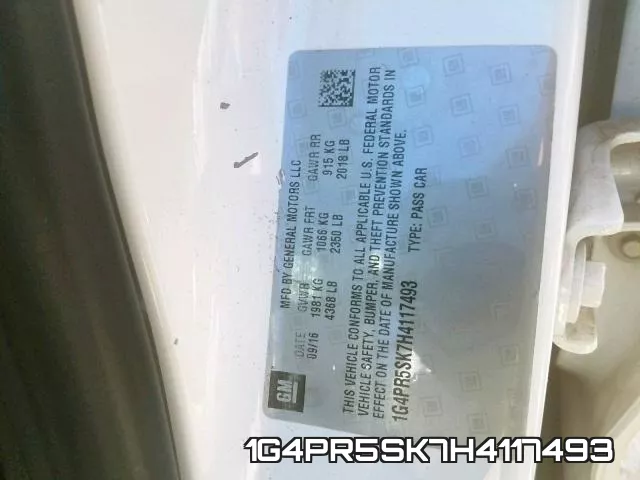 1G4PR5SK7H4117493 фото 2