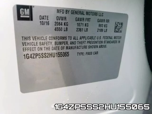 1G4ZP5SS2HU155065 фото 2
