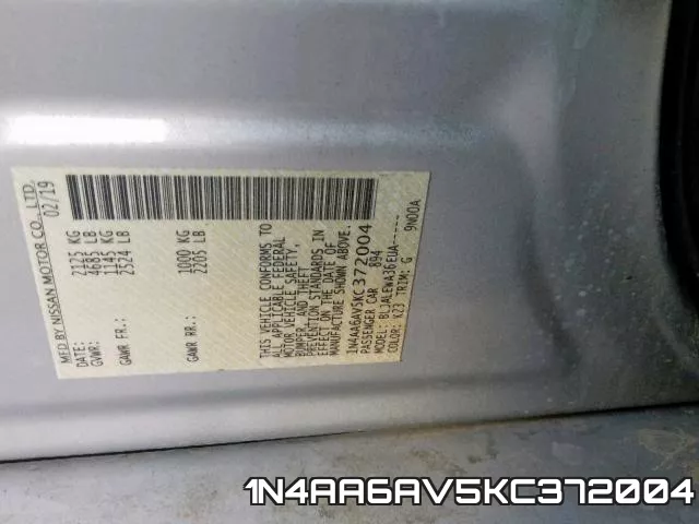1N4AA6AV5KC372004 фото 2