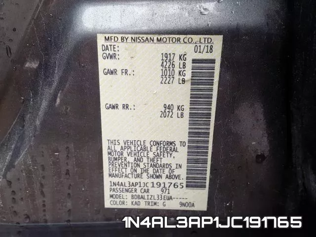 1N4AL3AP1JC191765 фото 2
