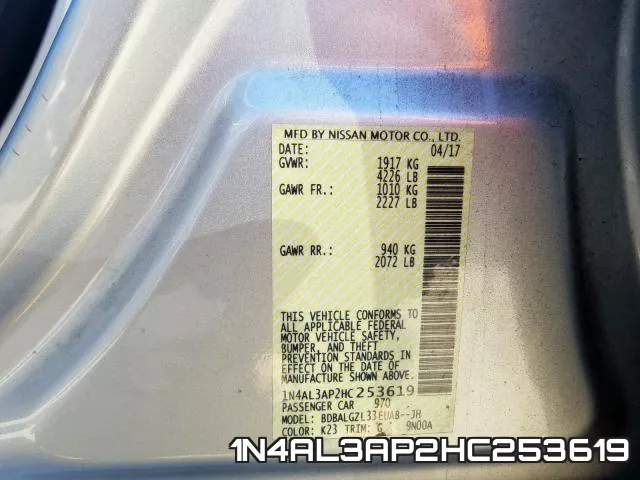 1N4AL3AP2HC253619 фото 2