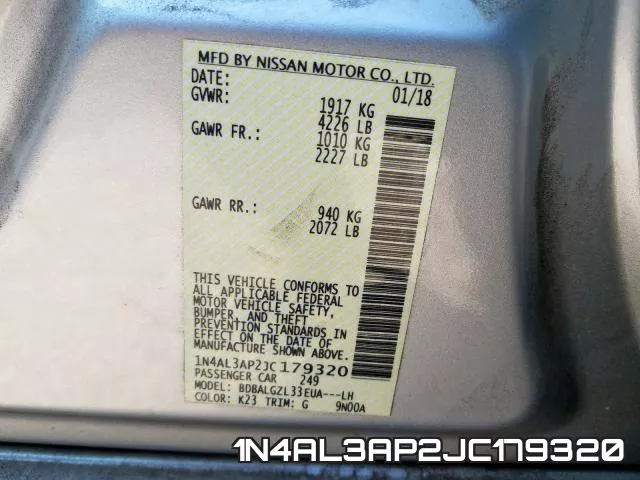 1N4AL3AP2JC179320 фото 2