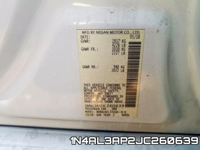 1N4AL3AP2JC260639 фото 2