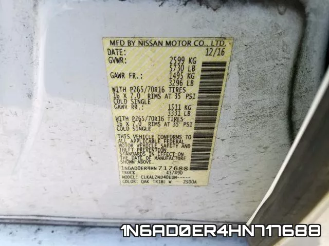 1N6AD0ER4HN717688 фото 2