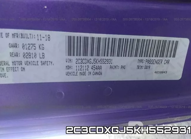 2C3CDXGJ5KH552931 фото 9