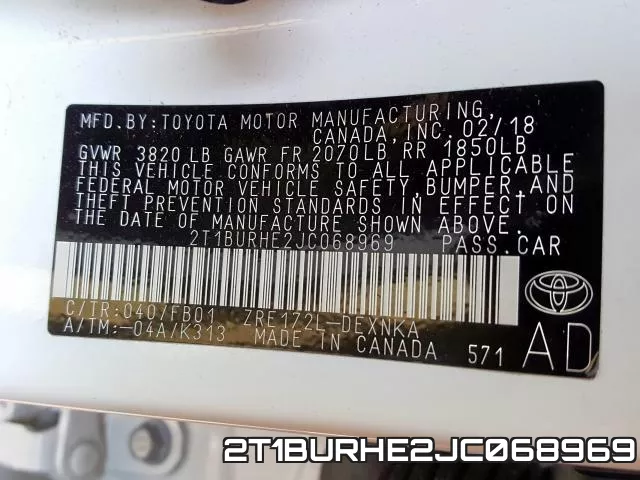 2T1BURHE2JC068969 фото 2