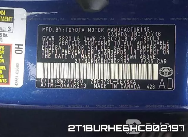 2T1BURHE6HC802197 фото 10