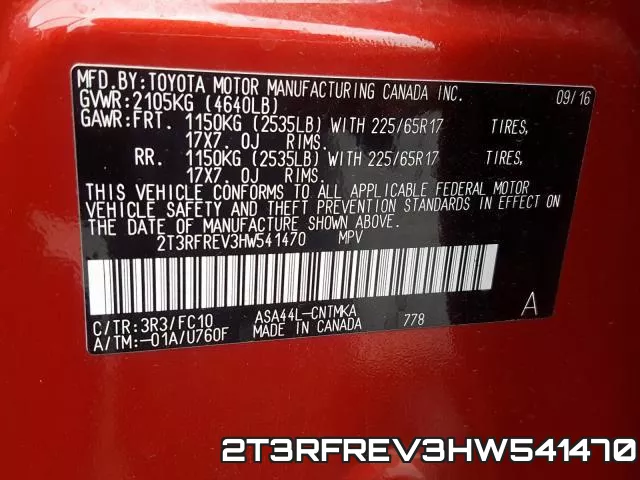 2T3RFREV3HW541470 фото 2