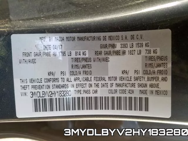 3MYDLBYV2HY183280 фото 2
