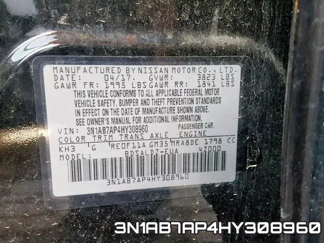 3N1AB7AP4HY308960 фото 2