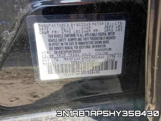 3N1AB7AP5HY358430 фото 2