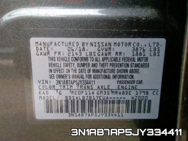 3N1AB7AP5JY334411 фото 2