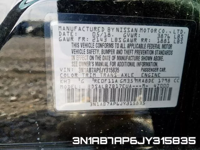 3N1AB7AP6JY315835 фото 2