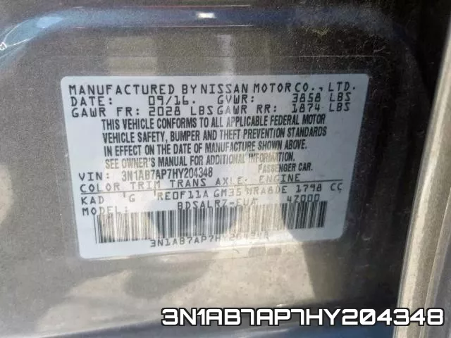 3N1AB7AP7HY204348 фото 2