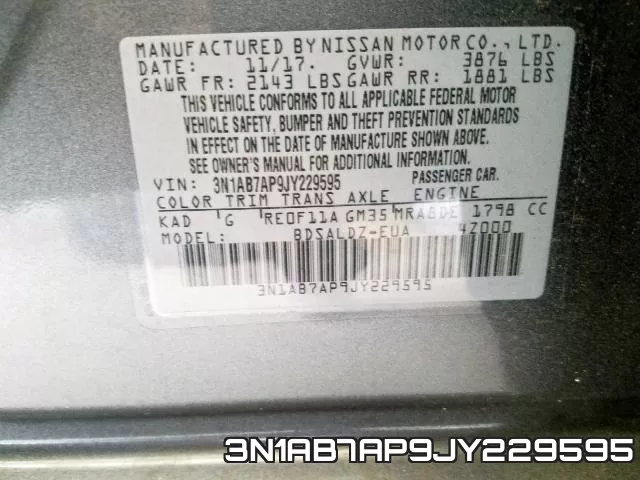 3N1AB7AP9JY229595 фото 2