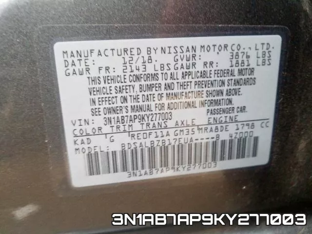3N1AB7AP9KY277003 фото 2