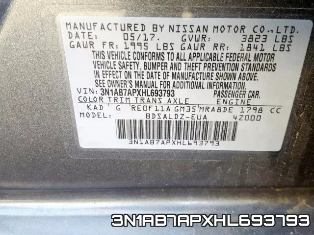 3N1AB7APXHL693793 фото 2