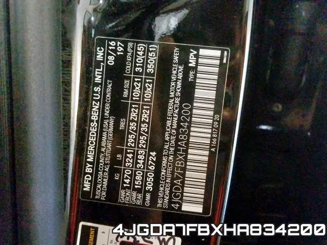 4JGDA7FBXHA834200 фото 2