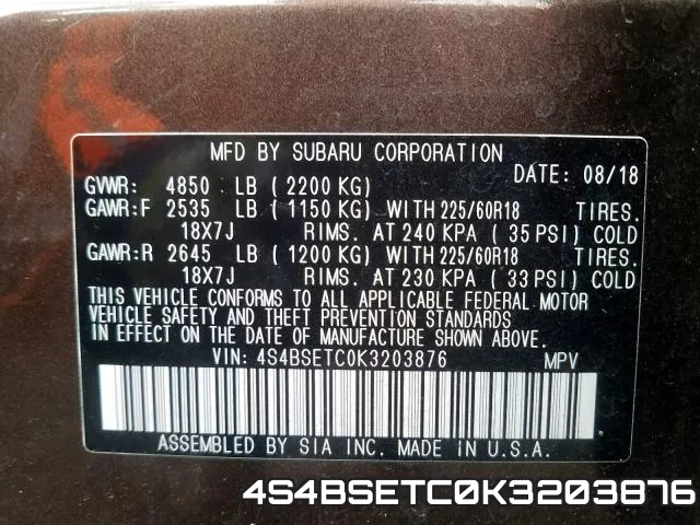 4S4BSETC0K3203876 фото 2