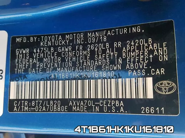 4T1B61HK1KU161810 фото 2
