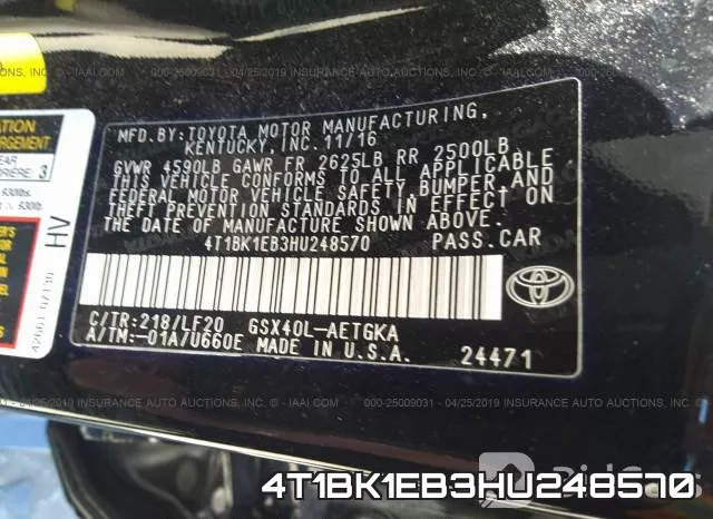 4T1BK1EB3HU248570 фото 10