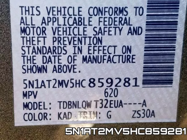 5N1AT2MV5HC859281 фото 2