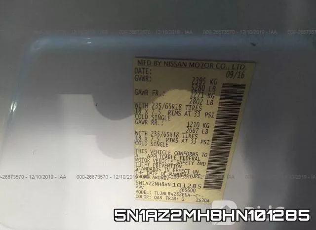 5N1AZ2MH8HN101285 фото 10
