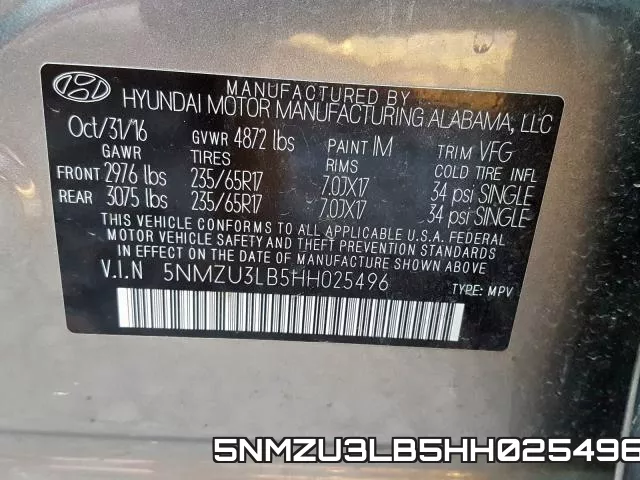 5NMZU3LB5HH025496 фото 2