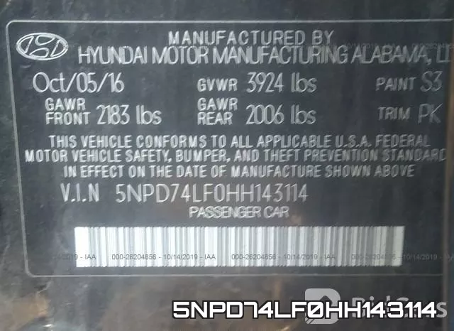 5NPD74LF0HH143114 фото 9