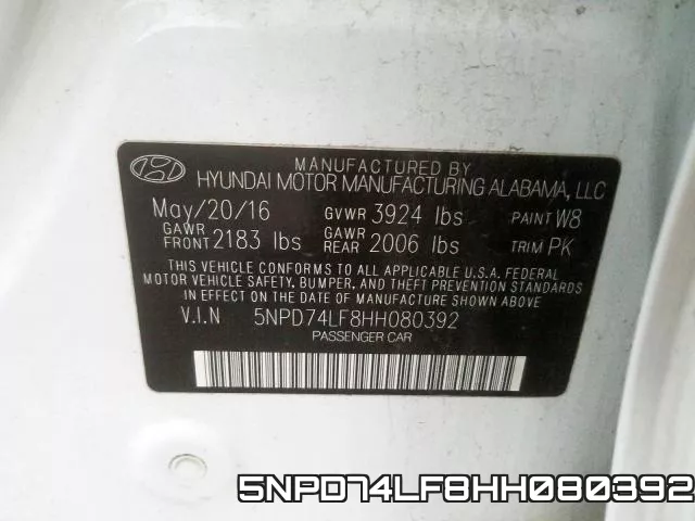 5NPD74LF8HH080392 фото 2