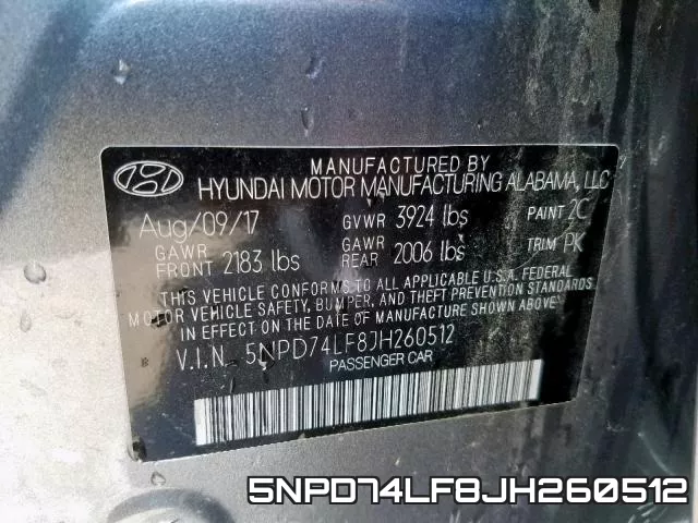 5NPD74LF8JH260512 фото 2