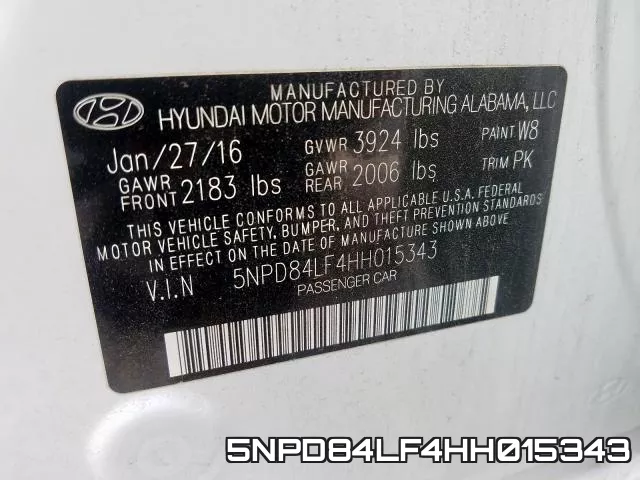 5NPD84LF4HH015343 фото 2