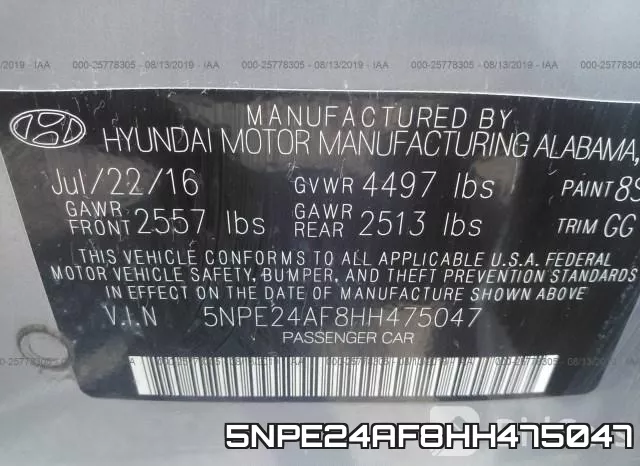 5NPE24AF8HH475047 фото 9