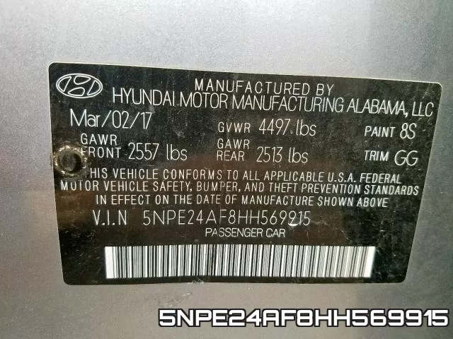 5NPE24AF8HH569915 фото 2