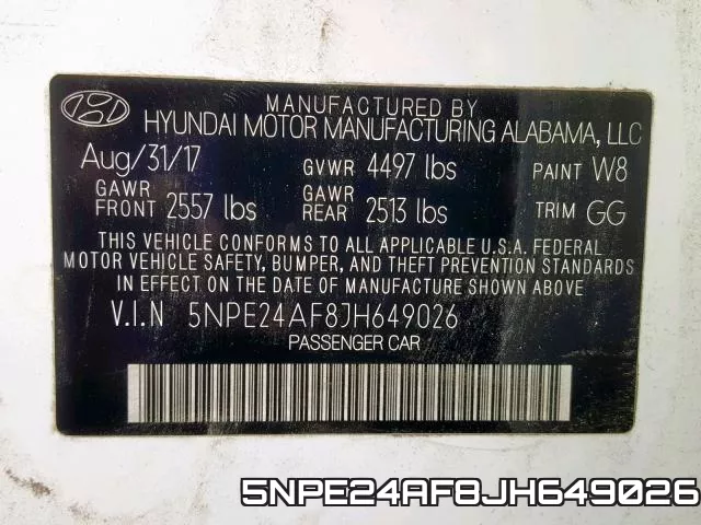 5NPE24AF8JH649026 фото 2