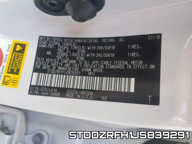 5TDDZRFH1JS839291 фото 2