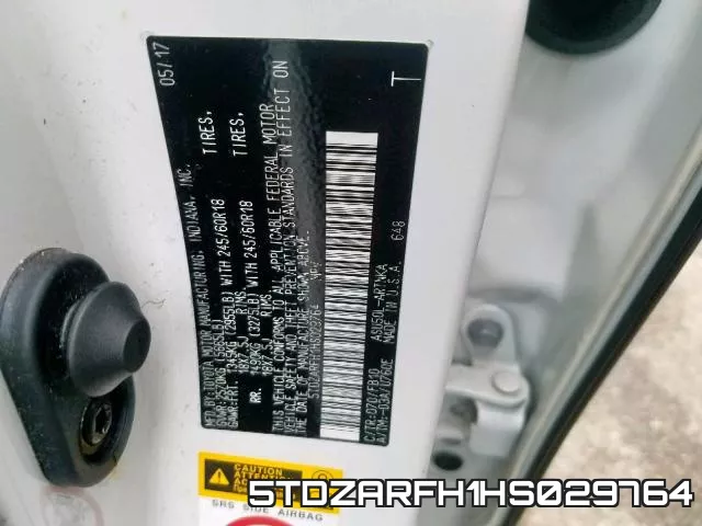 5TDZARFH1HS029764 фото 2