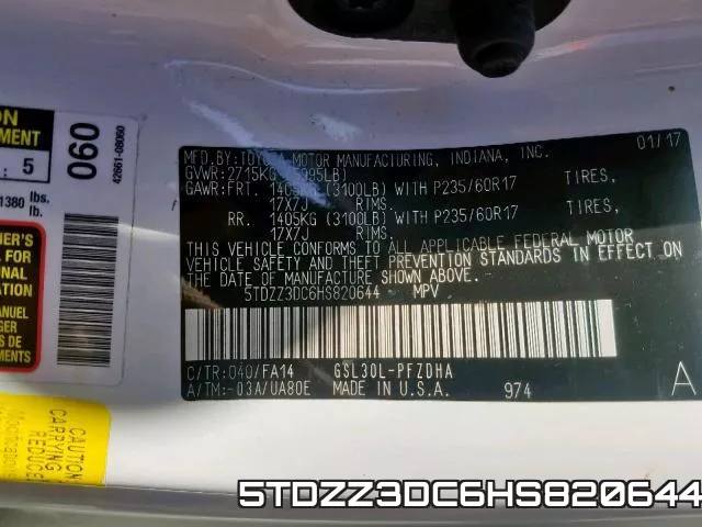 5TDZZ3DC6HS820644 фото 2