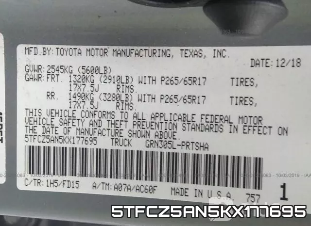 5TFCZ5AN5KX177695 фото 9