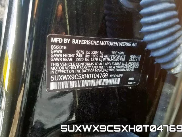 5UXWX9C5XH0T04769 фото 2