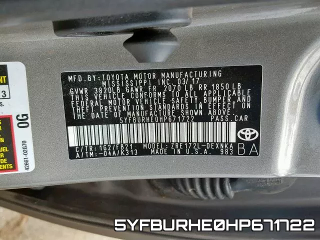 5YFBURHE0HP671722 фото 2