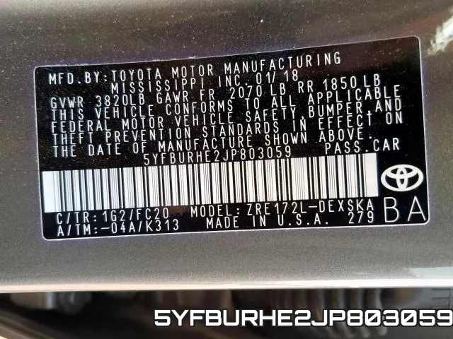 5YFBURHE2JP803059 фото 2