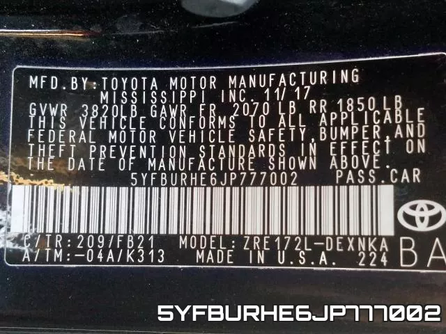 5YFBURHE6JP777002 фото 2