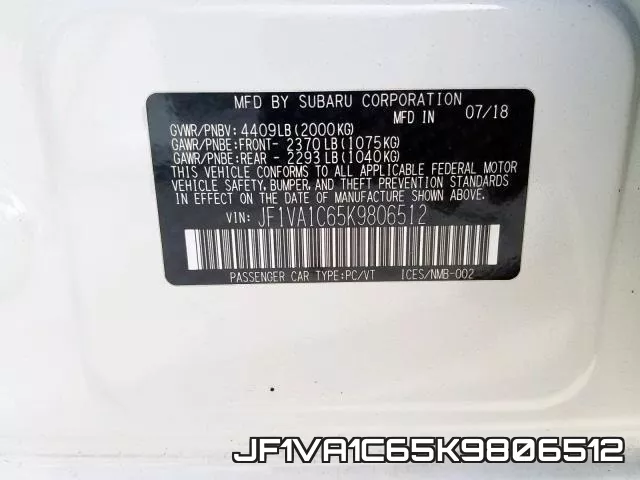 JF1VA1C65K9806512 фото 2