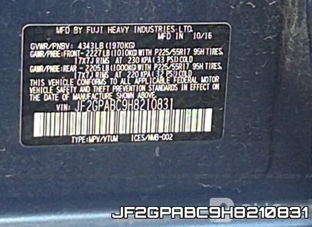 JF2GPABC9H8210831 фото 10