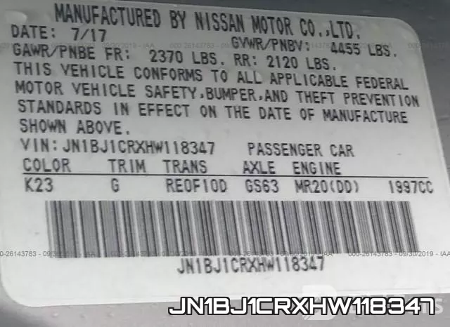 JN1BJ1CRXHW118347 фото 10
